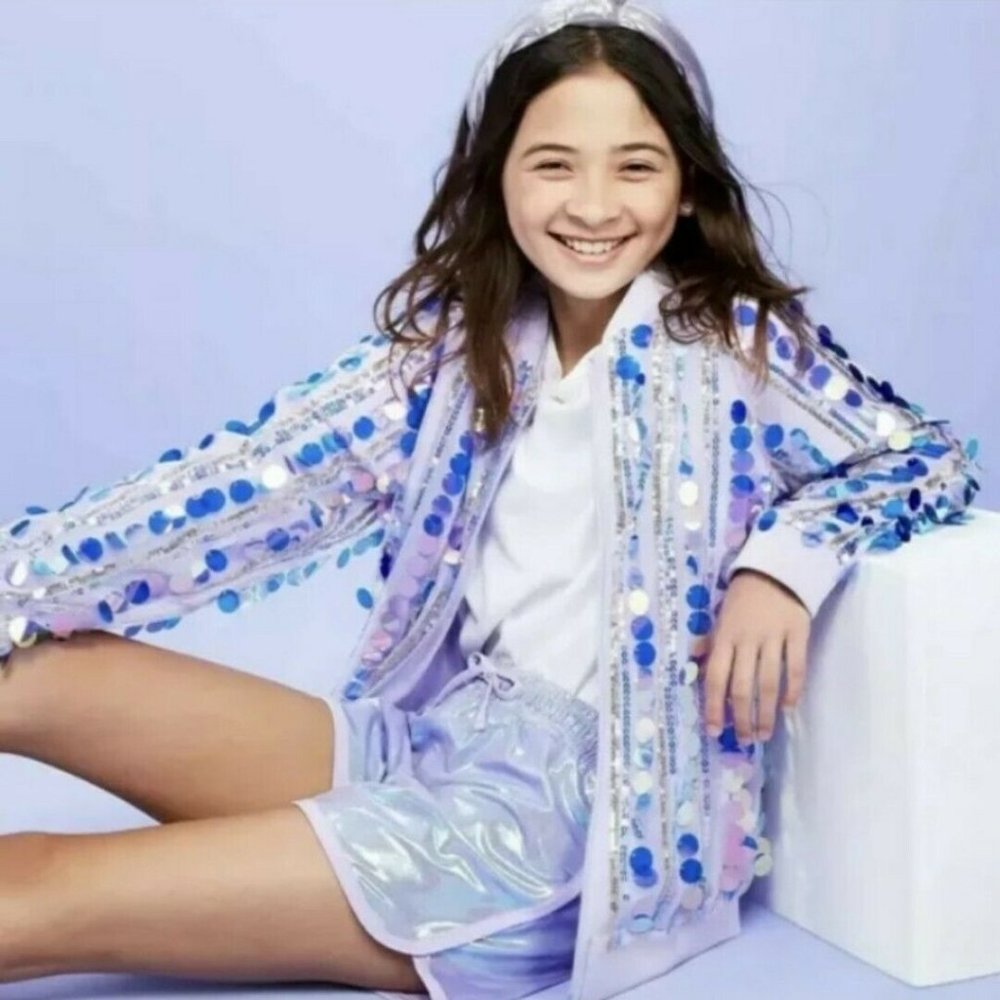 MORE THAN MAGIC Girl’s Lavender Sequin Zip Front